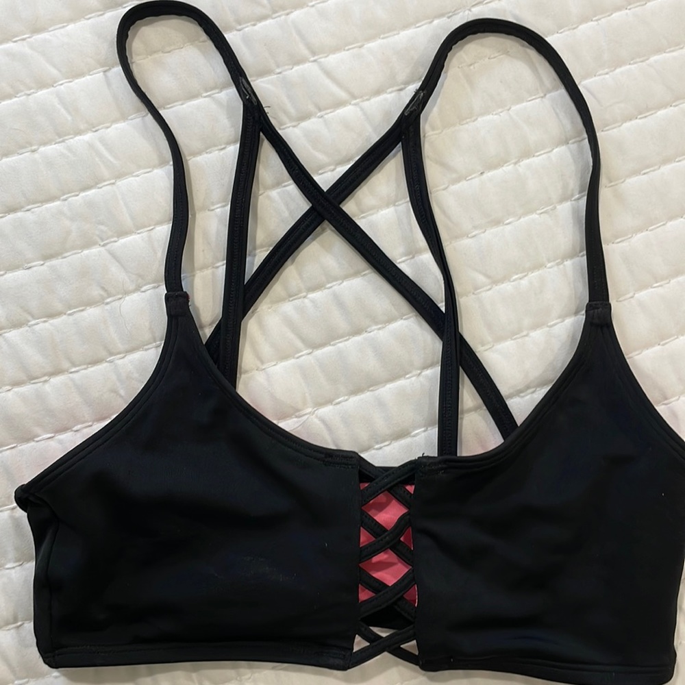 Victoria’s Secret Pink black swim top XS